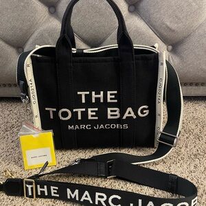 Marc Jacobs Black Jacquard Medium Tote Bag